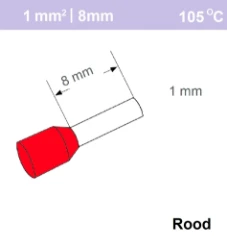 Adereindhuls 1,00mm2 ROOD (500 stk)