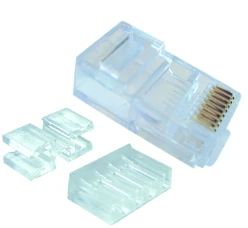 Modulaire connector RJ Connectoren KLEMKO RJ CONNECTOR 8 POLIG 8 CONTACTEN ROND MASSIEVE KABEL CAT6 182100