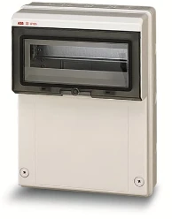 Industriële verdeelkast opbouw 12mod, IP65, RAL7035, Afm. 275x370x140