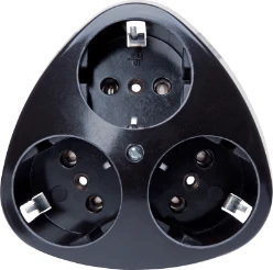 STANDARD - wandcontactdoos 3V RA, zwart