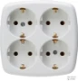 Contactdooscombinatie SL ohne Zuleitung Kopp TAFELWCD 4V RA VIERK Z SNOER WIT 121001009