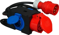 CEE verdeelblok wcd 5P 16A + 2x wcd RA met 1,5m kabel