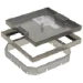 Dekselset vloerpot/vloergoot Vloerdozen Legrand Dekselset Rvs houten vloer IP30. Min.vloerhoogte 90mm bij vloerbedekking is 6mm. Bij vloerbedekking max.28mm dient de min.vloergoogte 106mm te zijn. 8452222