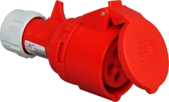 CEE contrastekker 5P, 32A 400V 6h IP44, rood