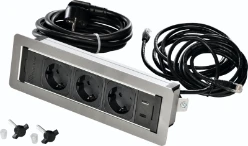 VersaFRAME 3V RA USB-A + USB-C 2m RVS geborsteld