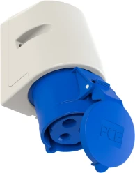 CEE wandcontactdoos stekker 3P, 32A 230V IP44, blauw