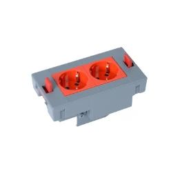 Inbouwunit 4mod. hor.-2xWCD rood+pol. voorbedraad + Wieland GST F wit