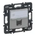 Datacom contactdoos (twisted pair) Schakelmateriaal Legrand Valena Next wandcontactdoos RJ45 UTP cat6 volledig apparaat aluminium met schroefbevestiging 741375