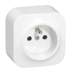 Forix stopcontact 2P+A -16A 250V -penaarde - wit - met KV