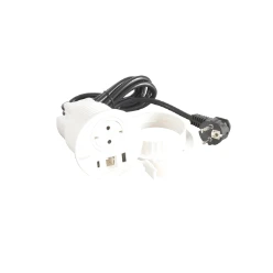 Incara Disq80 -wit -1 WCD +1 USB A+C +1 kabeldoorvoer