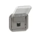 Datacom contactdoos (twisted pair) Schakelmateriaal Legrand Plexo RJ45 contactdoos cat 6A STP - geleverd zonder opbouwdoos of inbouwkader -  IP55 IK08 - grijs 069559L