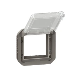 Plexo adapter Mosaic gefumeerd en vergrendelbaar mech IP55 antraciet