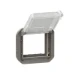 Overgangsafdekplaat schakelmateriaal Schakelmateriaal Legrand Plexo adapter voor Mosaic 2 modules - met gefumeerd klapdeksel vergrendelbaar - geleverd zonder opbouwdoos of inbouwkader IP55 IK08 - antraciet 069845L