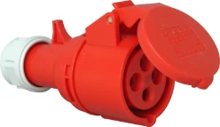 CEE contrastekker 4P, 16A 400V 6h IP44, rood