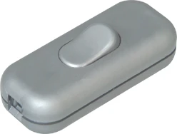 Snoerschakelaar, 1P, 2A, zilver