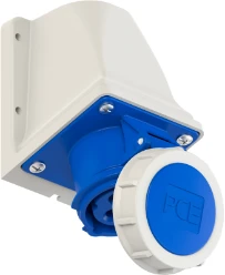 CEE wandcontactdoos 3P, 16A 230V 6h IP67, blauw