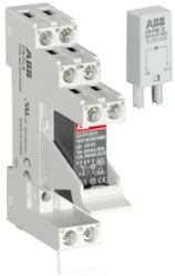 Insteek relais met voet, functie module en houder 1c/o, A1-A2=12VDC, 2
