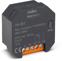 Draadloze Easywave ontvanger met 230V-wisselschakelcontact (één kanaal
