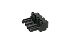 steker, 4-polig, male, zwart