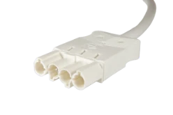 Aansluitsnoer male, 4-polig, 1,5mm2, 100cm. LV, wit, Eca