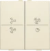 Toets bussysteem Home Automation Niko Een tweevoudige toets voor ventilatorbediening voor een busdrukknop. Afwerkingskleur: cream. 100-00013