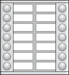 Uitbreidingsmodule met 14 bellen in twee rijen voor opbouwbuitenpost 2