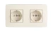 Wandcontactdoos Switches & Sockets Niko Samengesteld tweevoudige voorbedraad tweepolig inbouwstopcontact 16 A~ 250 V (sokkel, centraalplaat en afwerkingsset), met randaarde, beschermingsafsluiters en tweevoudige afdekplaat. De stopcontacten bevatten conta