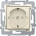 Wandcontactdoos Switches & Sockets Niko Samengesteld tweepolig stopcontact 16 A~ 250 V (sokkel en afwerkingsset), met randaarde en centraalplaat met beschermingsafsluiters (inbouwdiepte 28,5 mm). Het stopcontact bevat contactbussen met een groot contactop