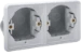 Doos voor montage in wand/plafond Switches & Sockets Niko 'Inbouwkader tweevoudig horizontaal, grey 700-75000