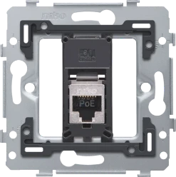 1 RJ45-aansluiting STP cat. 6, klaar voor PoE++, vlakke uitvoering, in