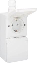Wandcontactdoos Switches & Sockets NIKO HYDRO WCD 2V WCD RA VERTICAAL WIT 701-37842