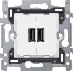 Wandcontactdoos Switches & Sockets Niko Dubbele smart USB-A-lader van 3,5 A, schroefbevestiging 420-00511
