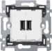 Wandcontactdoos Switches & Sockets Niko Dubbele smart USB-A-lader van 3,5 A, schroefbevestiging 420-00511