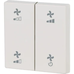 Schakelwip 2V met ventilatie symbolen, alpine wit glanzend