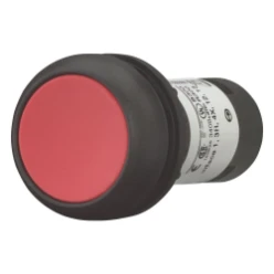 Drukknop compact, vlak, rood, terugverend, 1no/1nc