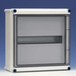 Lege kast, scharnierend deksel + 1 hoedprofiel met 1 slot, omsloten