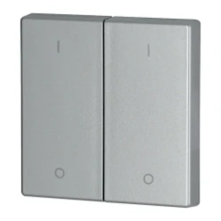 Schakelwip 2V, mat zonder LED, zilver, 1/0
