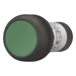 Drukknop compact, vlak, groen, terugverend, 2no/0nc
