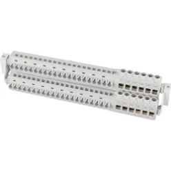 Aansluitklemmen, N/PE 2 etages, per etage 6x schroef en 21 steek