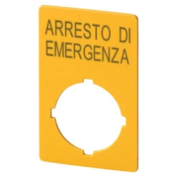 Schild, NOOD-HOLD, HxB=50x33mm, geel, arresto di emergenza