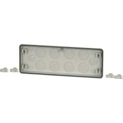 Flens, doordrukgaten 4x M16, 2x M25/16, 8x M40/25, HxBxD=116x329x23mm