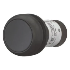 Drukknop compact, vlak, zwart, terugverend, 1no/1nc