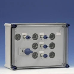 Licht-en krachtgr.kast 63A 4p 4xDII-1xDII + rails