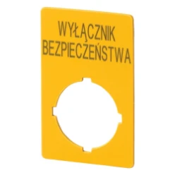 Schild, NOOD-HOLD, HxB=50x33mm, geel, arresto di emergenza