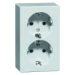 Wandcontactdoos Opbouw-programma Peha Opbouw wcd met ra 2-voudig rechthoekig 2-polig 10/16 A 250 V wit 495021