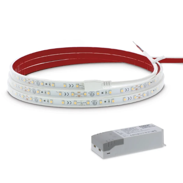 Bright ledstrip IP67, 4.8W p/m, 2700K, 3 meter, incl. driver