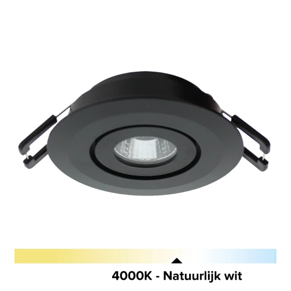 Siena COB richtbare LED spot zwart 3,1W, 350mA 4000K