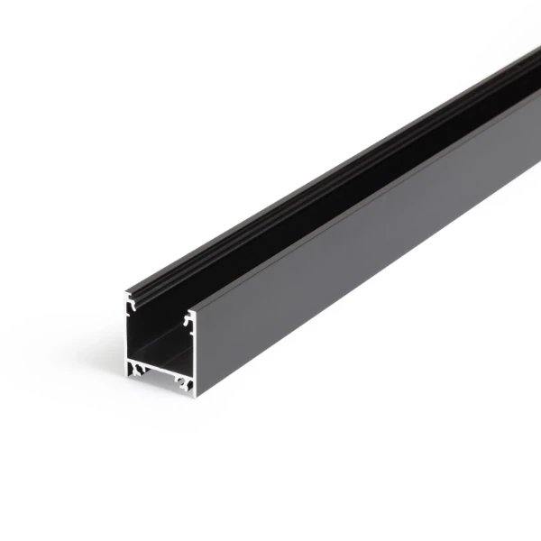 Profiel 20, opbouw, zwart, 2 meter