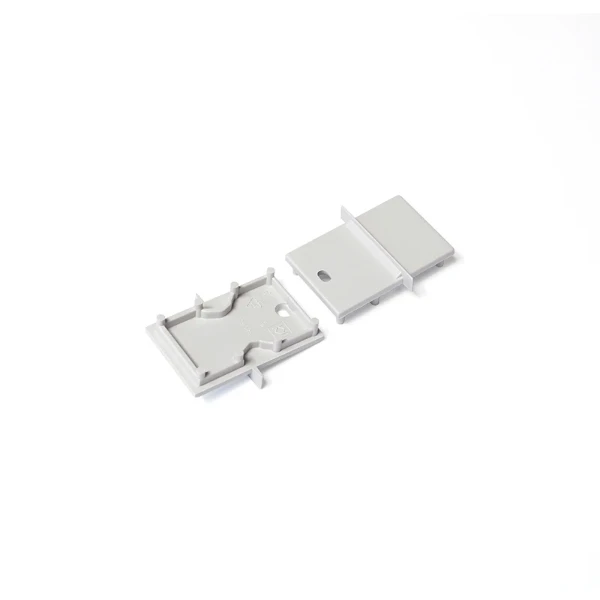 Eindkap voor Profiel 20 inbouw met afdekking E7, zilvergrijs