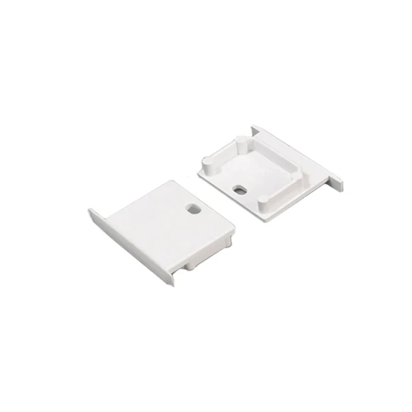 Eindkap voor Profiel 20 inbouw, met gat, wit